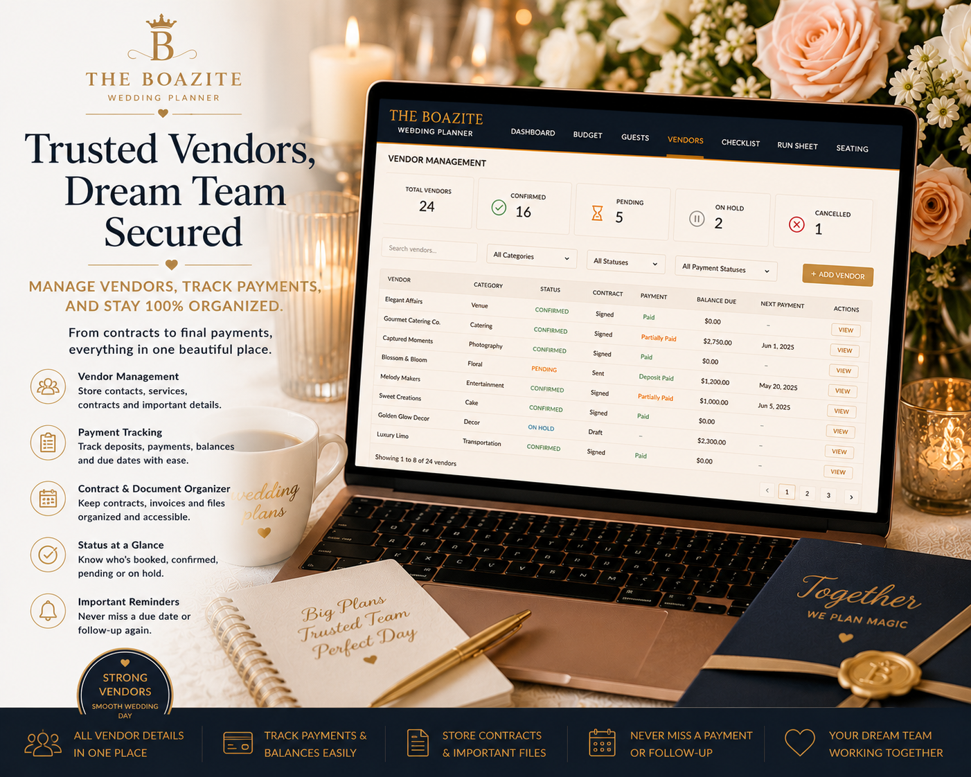 The Boazite Wedding Planner | Luxury All-in-One Wedding Planning System