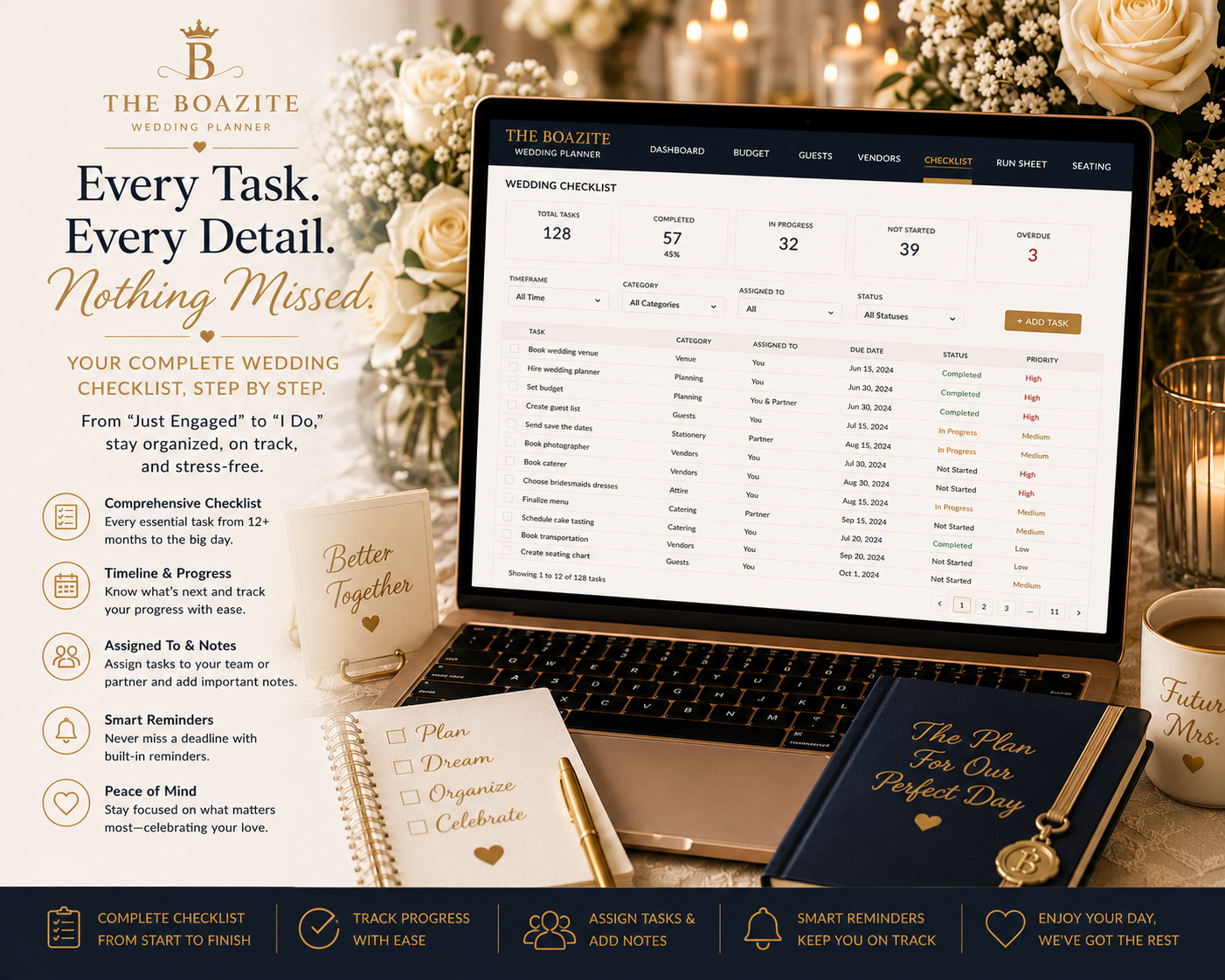 The Boazite Wedding Planner | Luxury All-in-One Wedding Planning System