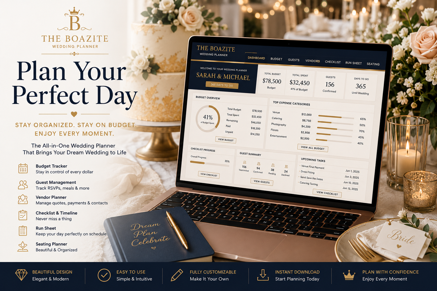 The Boazite Wedding Planner | Luxury All-in-One Wedding Planning System